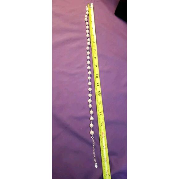 Marsala Signed White Ringed Pearls & Sterling Silver Necklace And Earrings Set - Picture 6 of 9